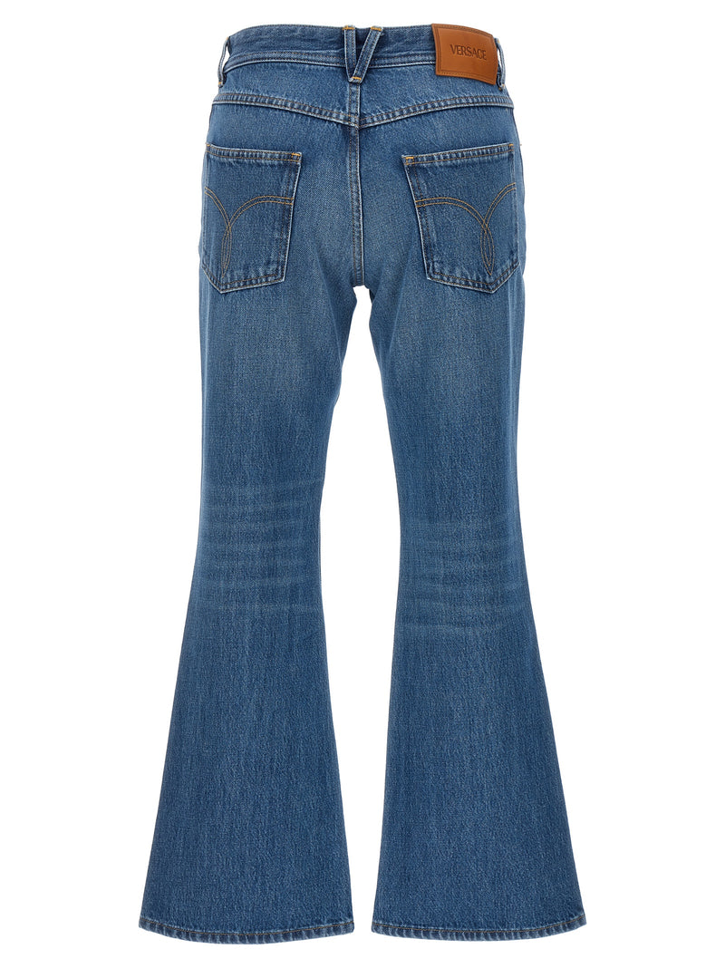 Versace Blue Cotton Flared Jeans - Chic Italian Denim