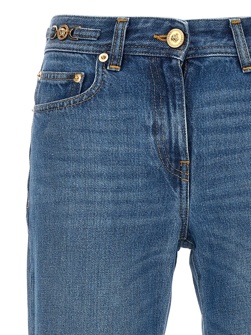 Versace Blue Cotton Flared Jeans - Chic Italian Denim