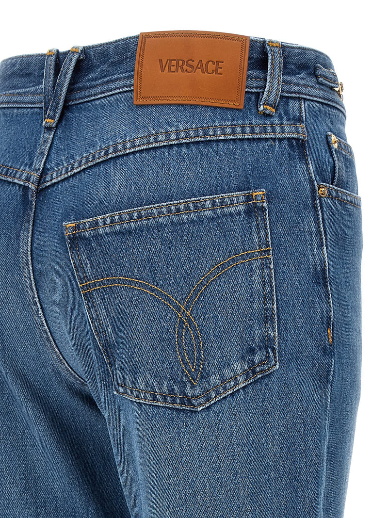 Versace Blue Cotton Flared Jeans - Chic Italian Denim