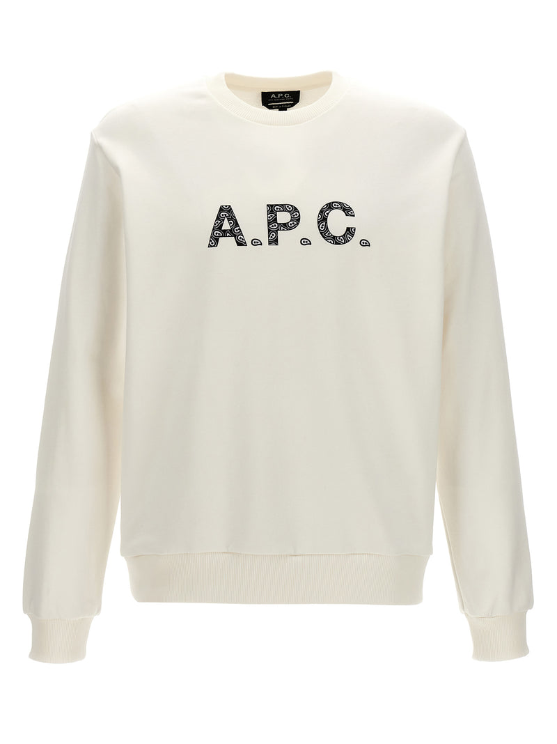 A.P.C. Timothy Bicolor Cotton Sweatshirt - White/Black
