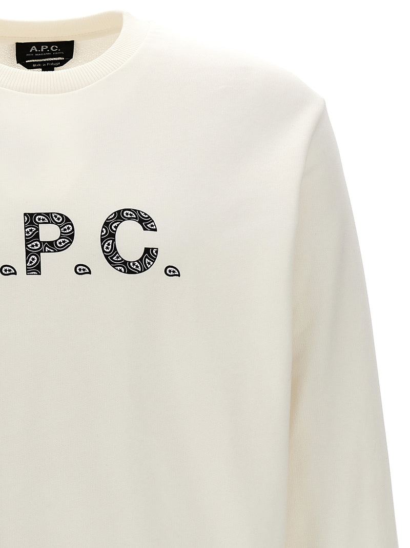 A.P.C. Timothy Bicolor Cotton Sweatshirt - White/Black