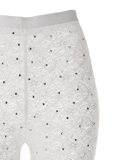 Alessandra Rich White Polyamide Leggings