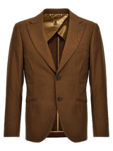 MAURIZIO MIRI Keanu Brown Wool Blazer for Men