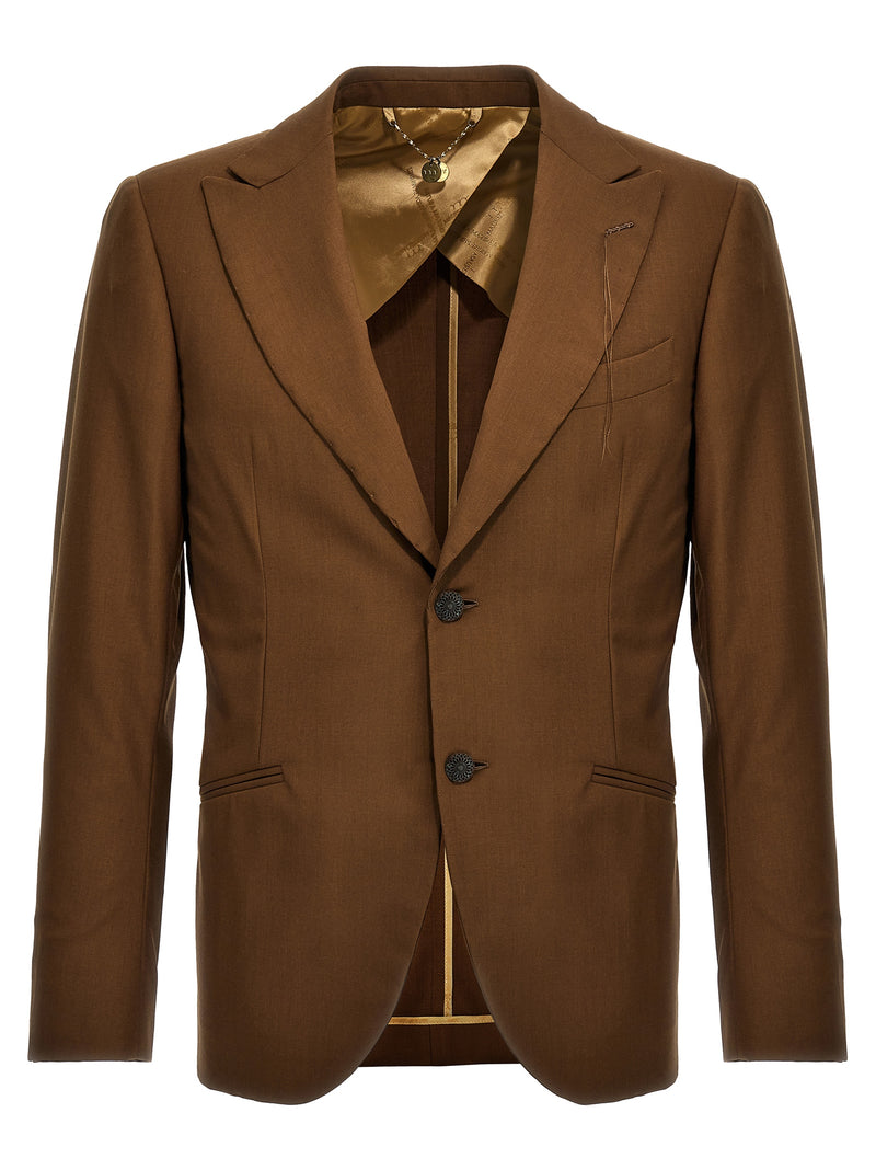 MAURIZIO MIRI Keanu Brown Wool Blazer for Men