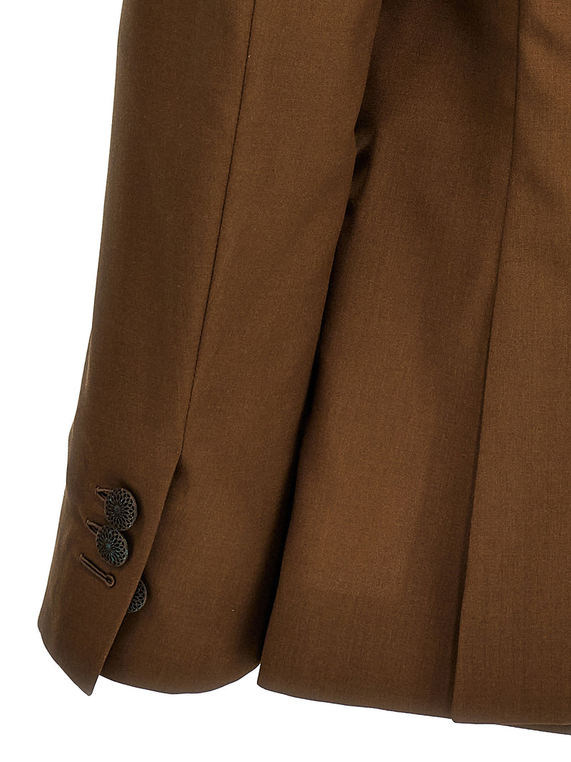 MAURIZIO MIRI Keanu Brown Wool Blazer for Men