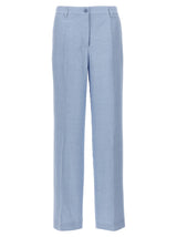 P.A.R.O.S.H. Blue Viscose Casual Pants for Women