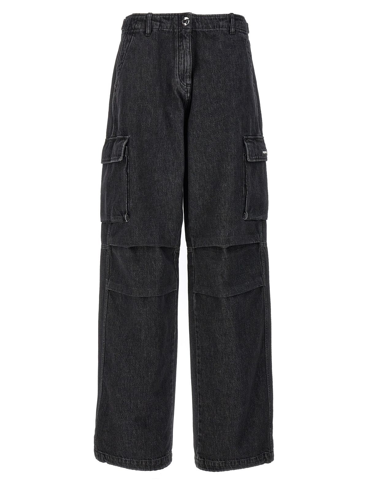 Coperni Black Denim Wide Leg Cargo Jeans for Women
