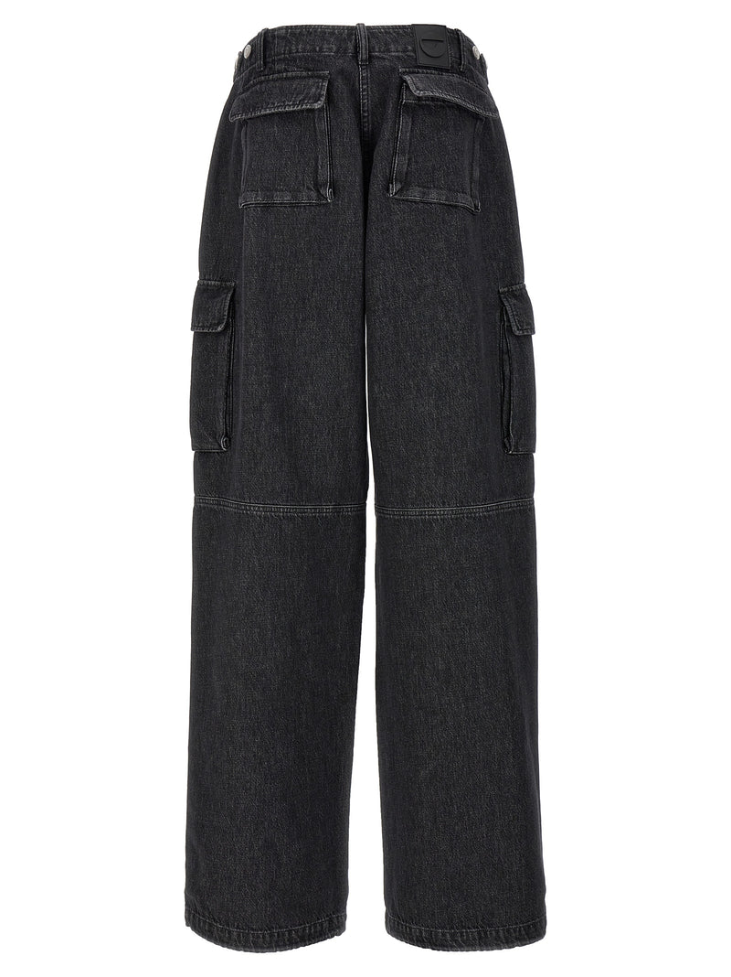 Coperni Black Cotton Wide Leg Cargo Jeans