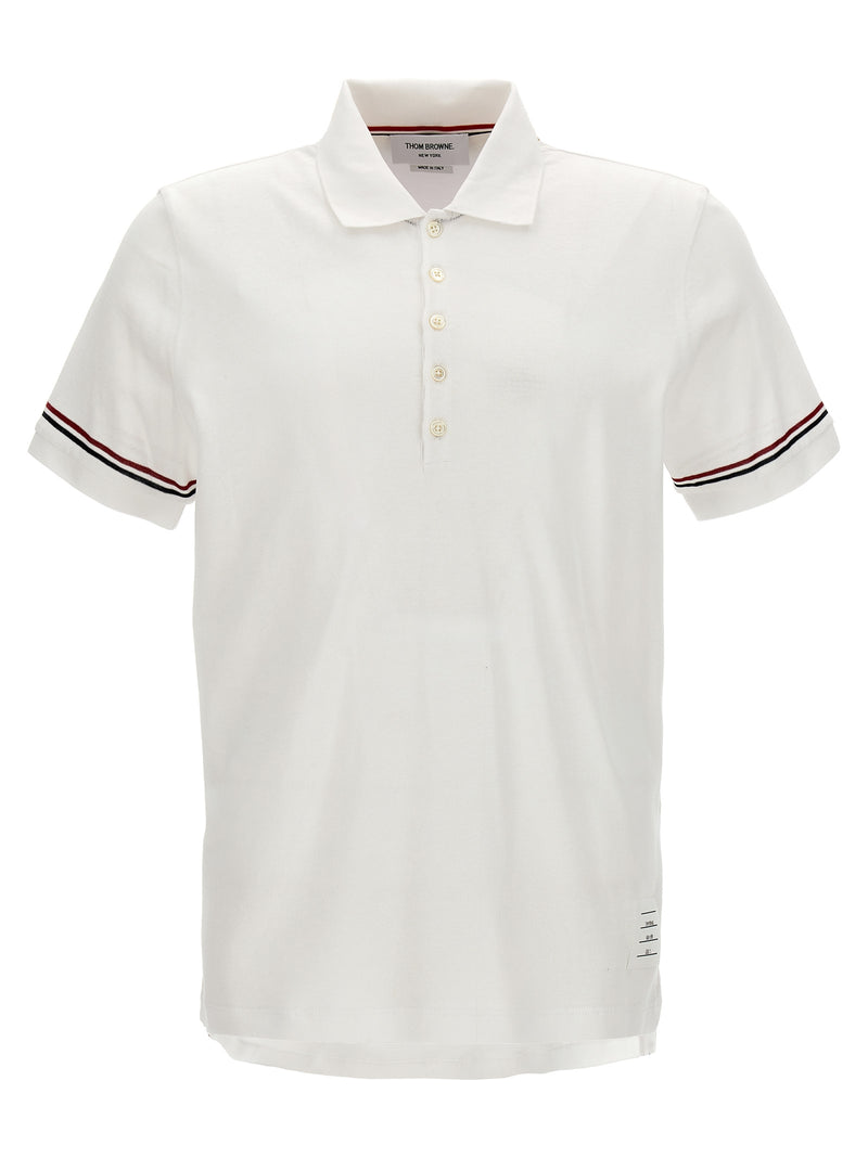 Thom Browne White Cotton Polo Shirt