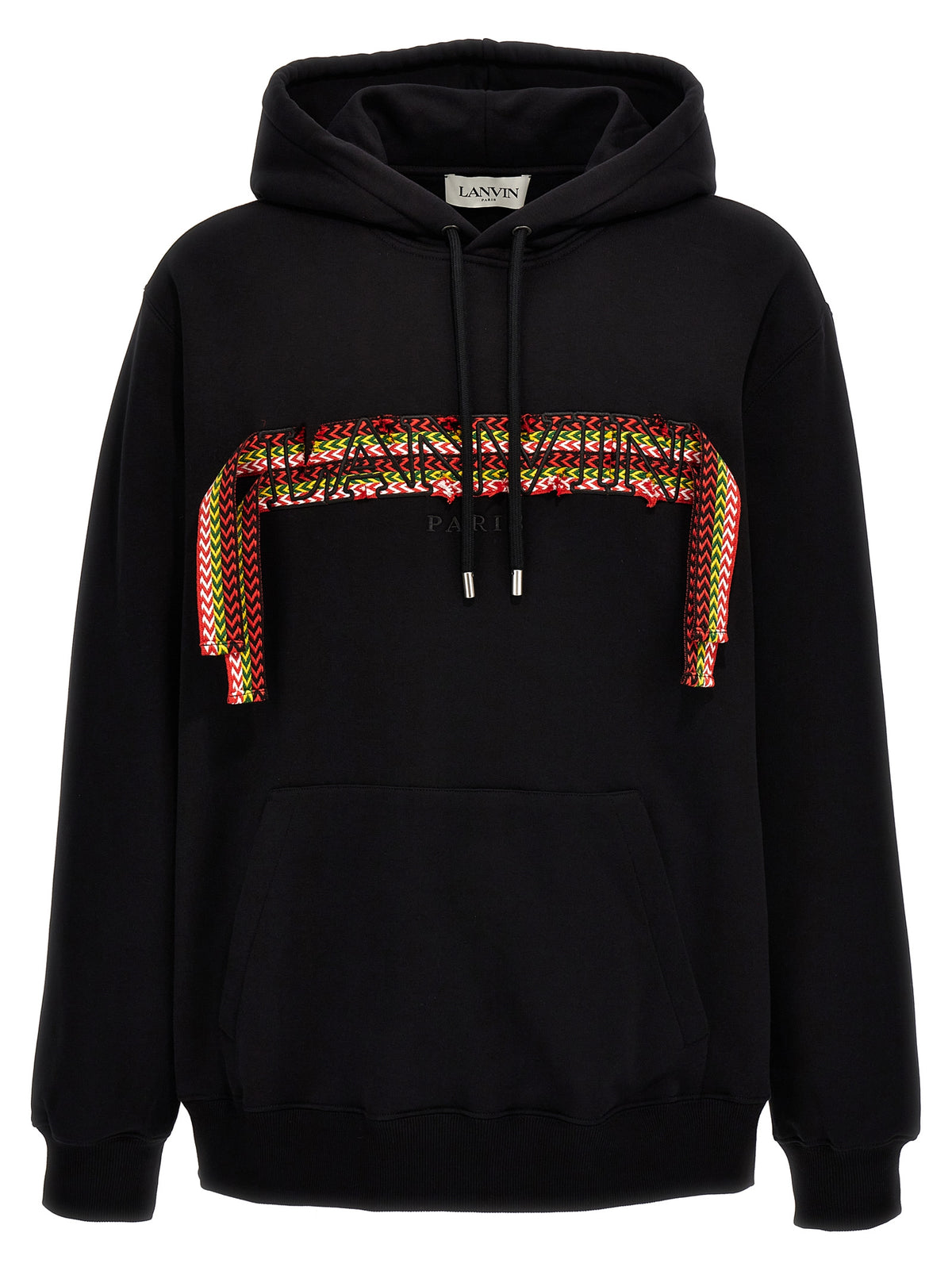 Sweatshirt en coton noir Lanvin ‘Curblace’ pour homme