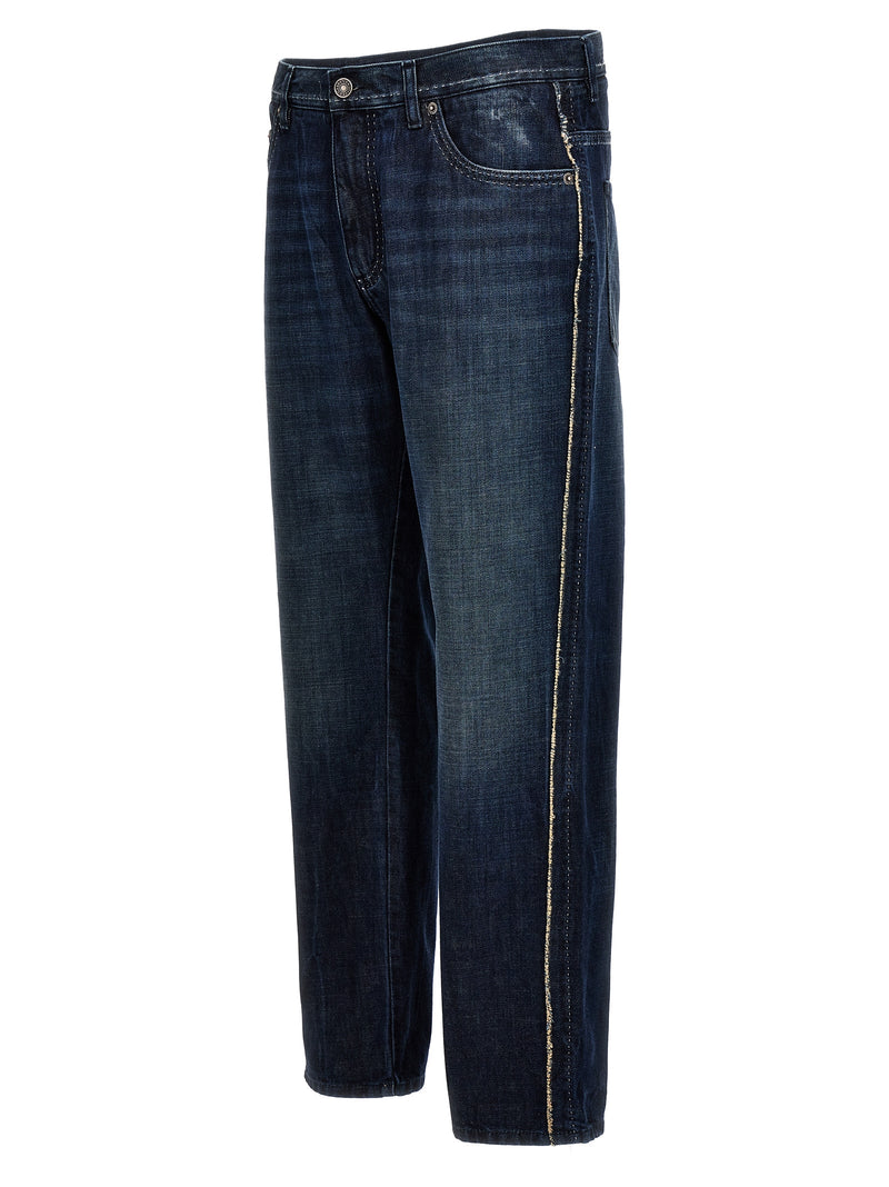 Dolce & Gabbana Blue Cotton Skinny Jeans for Men