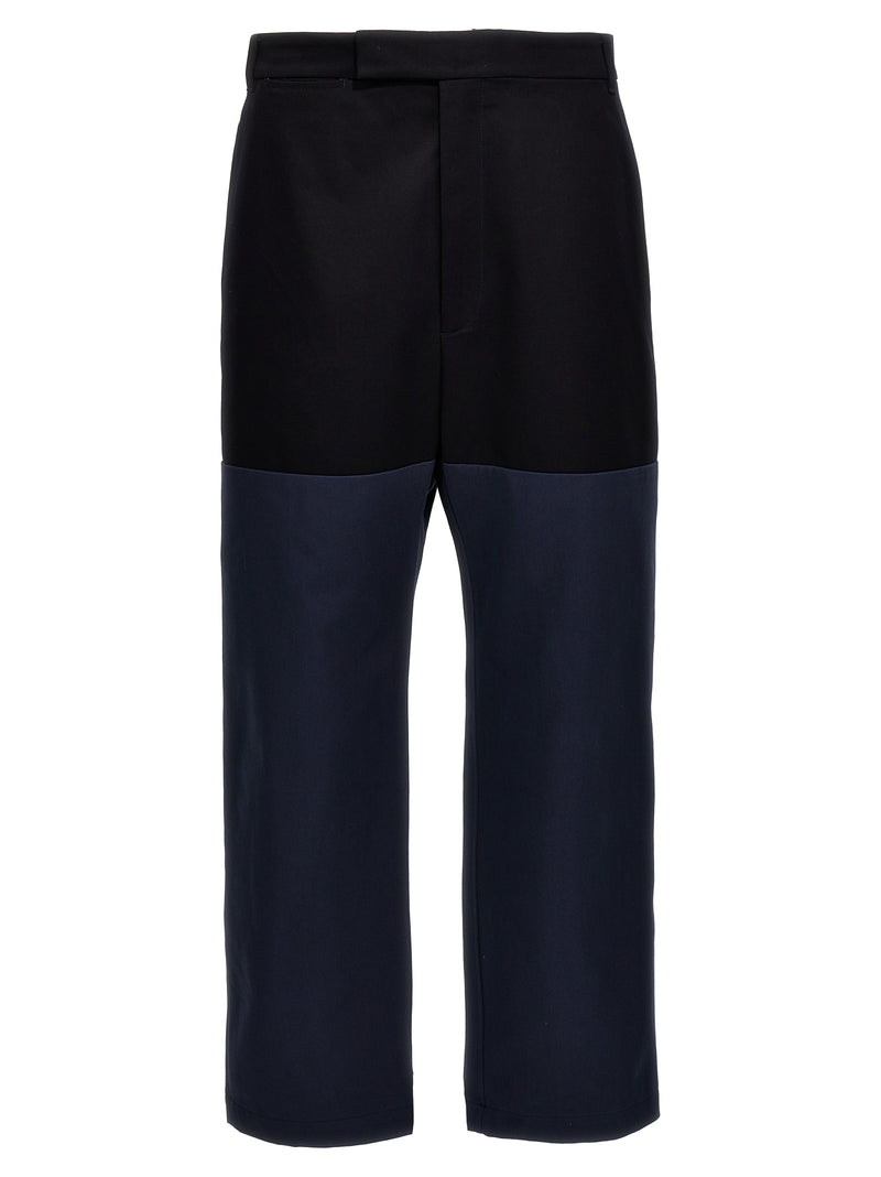 Thom Browne Blue Cotton Casual Pants - Unconstructed Combo Design