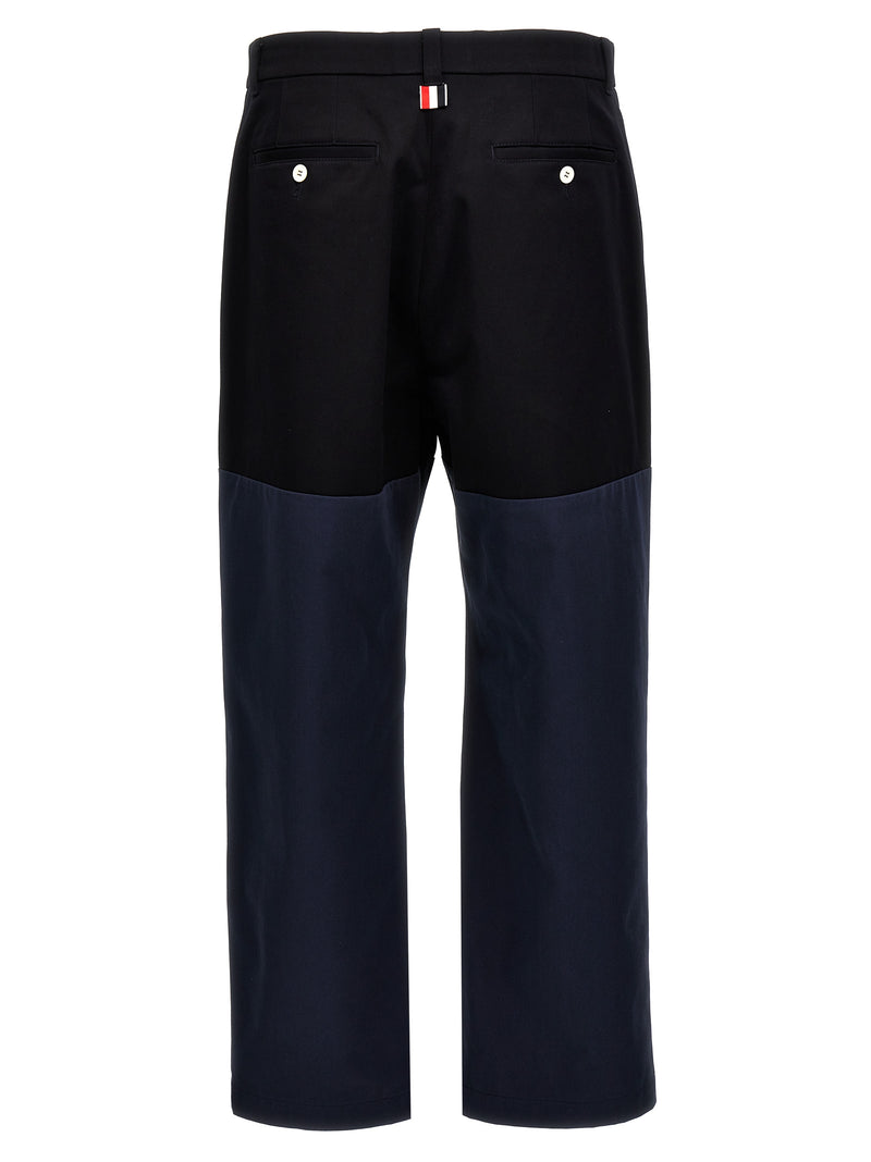 Thom Browne Blue Cotton Casual Pants - Unconstructed Combo Design