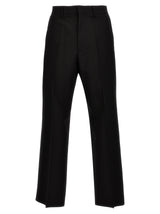 Valentino Garavani Black Virgin Wool Dress Pants for Men