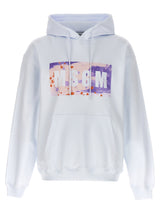 MSGM White Cotton Sweatshirt with Camo Season Box Logo