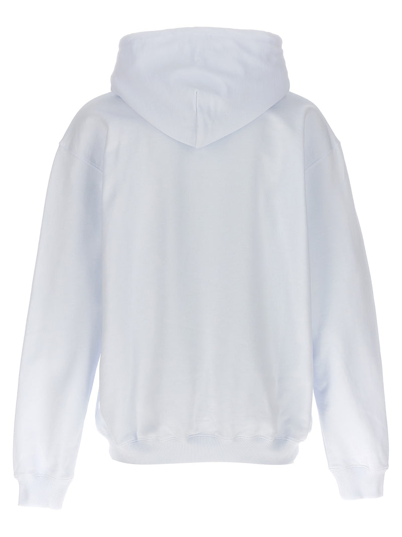 MSGM White Cotton Sweatshirt with Camo Season Box Logo
