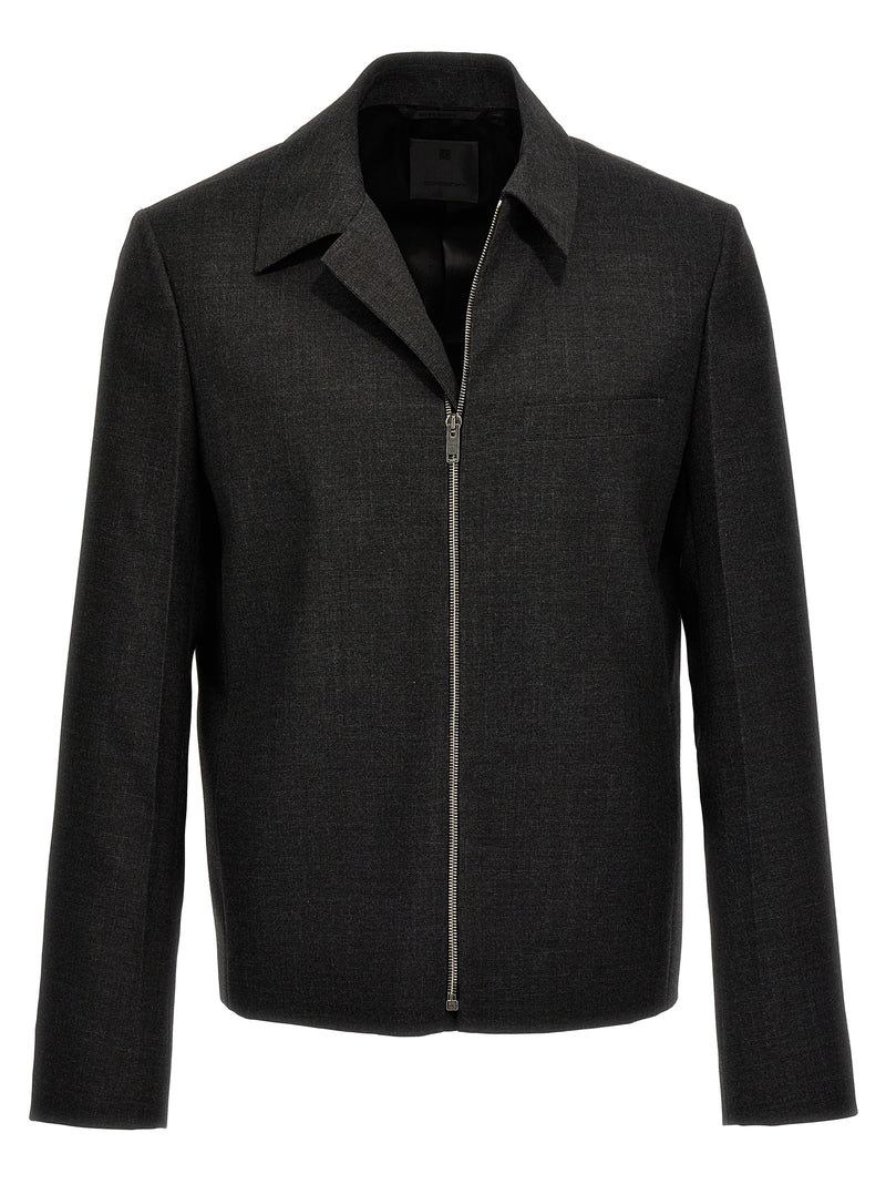 Givenchy Gray Virgin Wool Jacket - Modern Elegance
