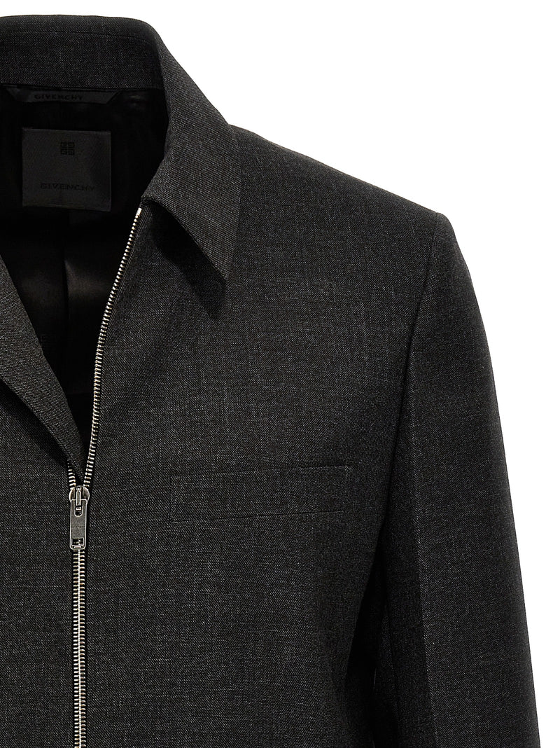 Givenchy Gray Virgin Wool Jacket - Modern Elegance