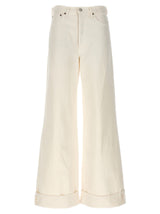 Jean taille haute en coton blanc Agolde
