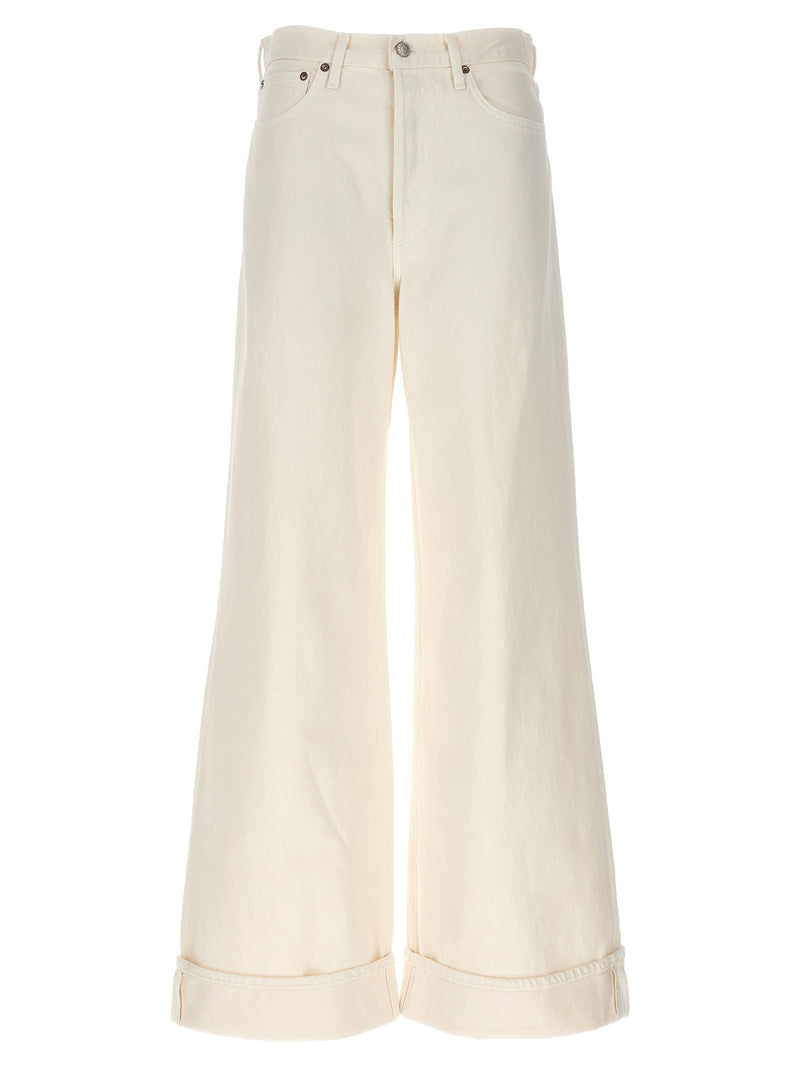 Agolde White Cotton High-Waisted Jean