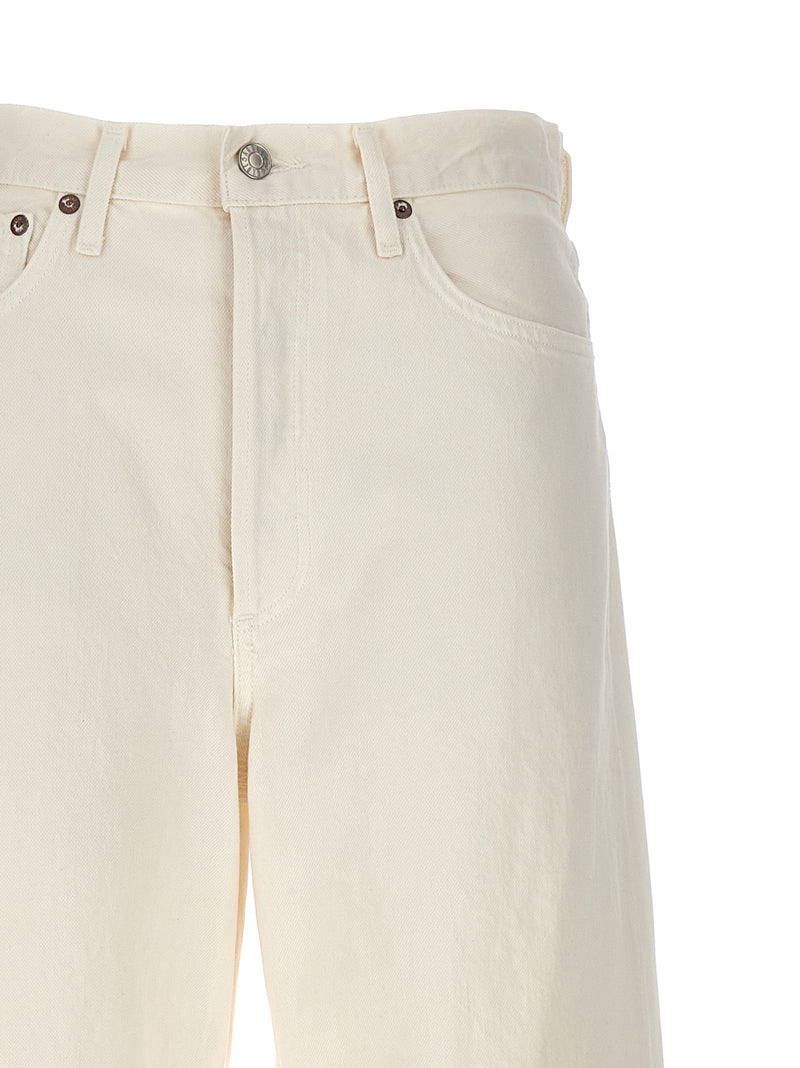 Agolde White Cotton High-Waisted Jean