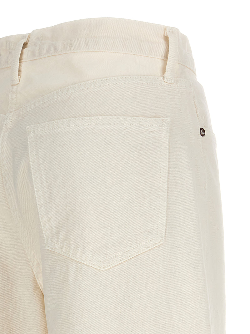 Agolde White Cotton High-Waisted Jean