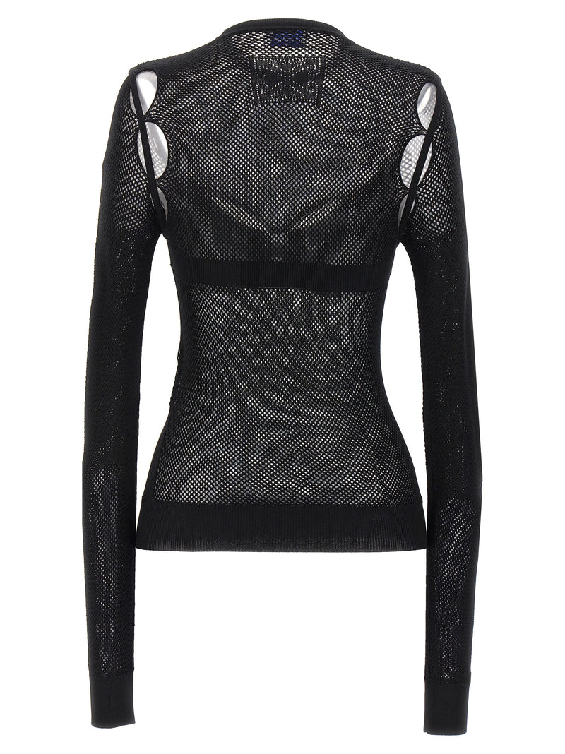 Off-White Black Viscose Tank Top for Women