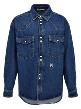 Palm Angels Blue Polyester Denim Jacket - LW Monogram
