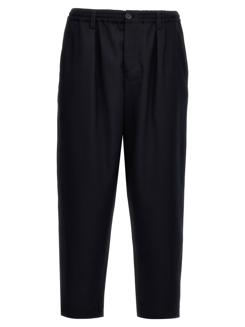 Marni Blue Virgin Wool Cropped Pants for Men