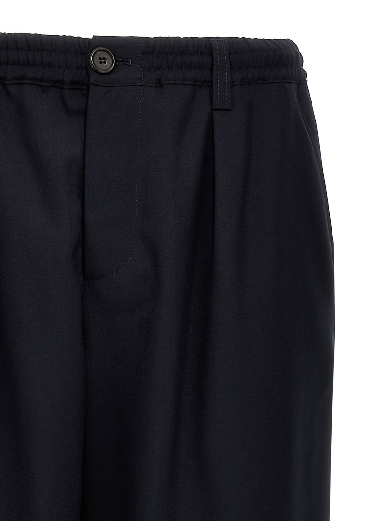 Marni Blue Virgin Wool Cropped Pants for Men
