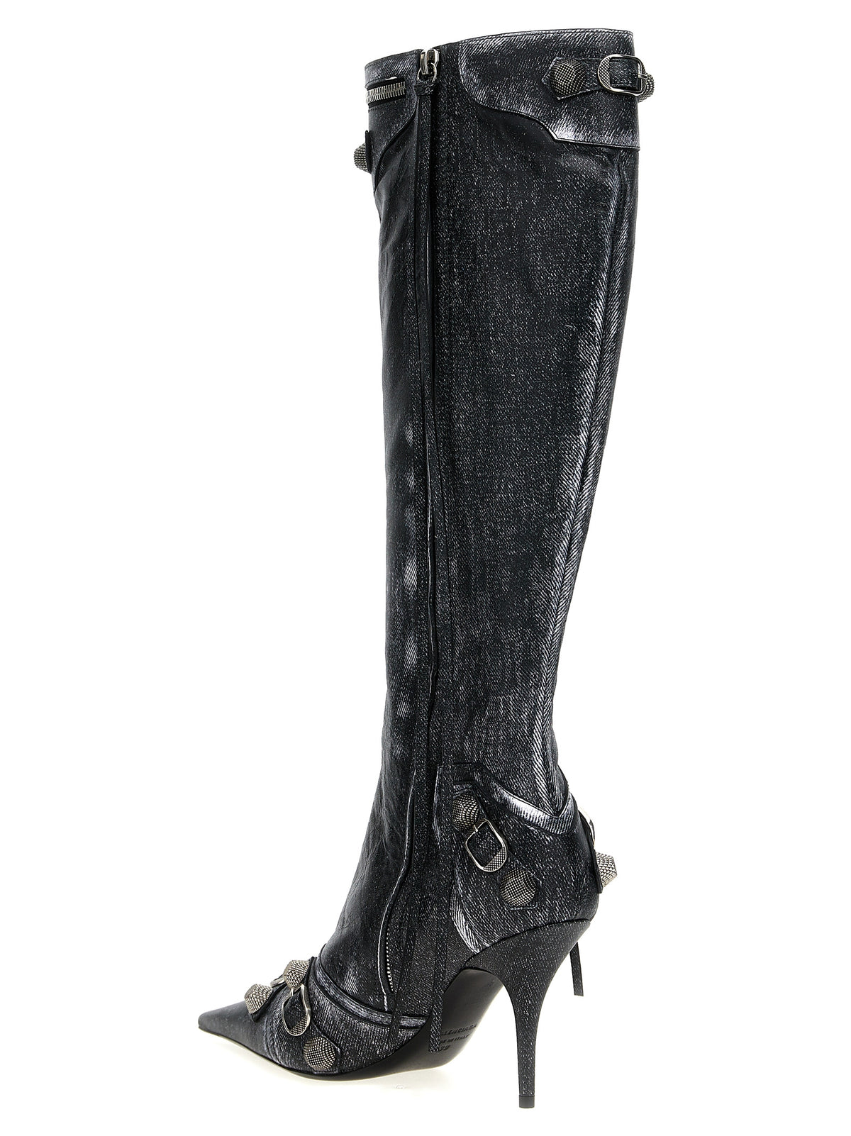 Balenciaga Cagole Black Lamb Leather Over The Knee Boots