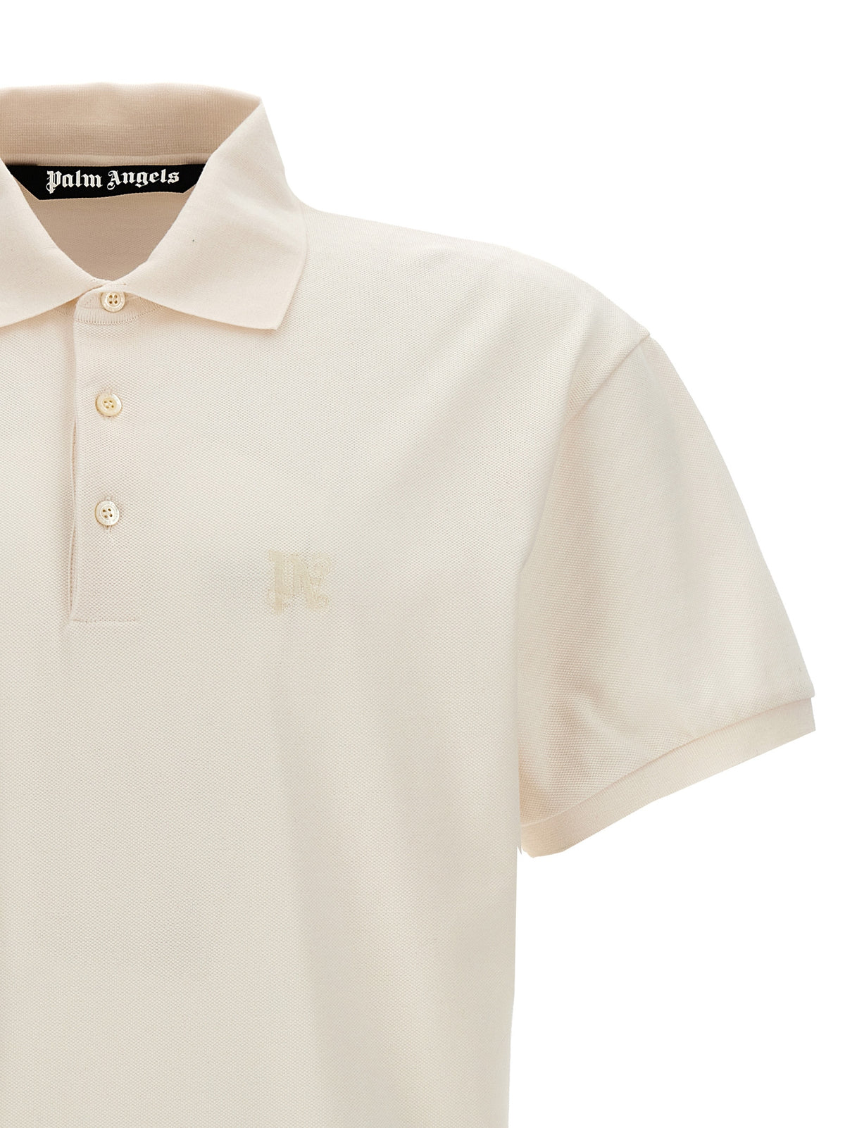 Palm Angels White Polyester Polo Shirt - Sophisticated Style