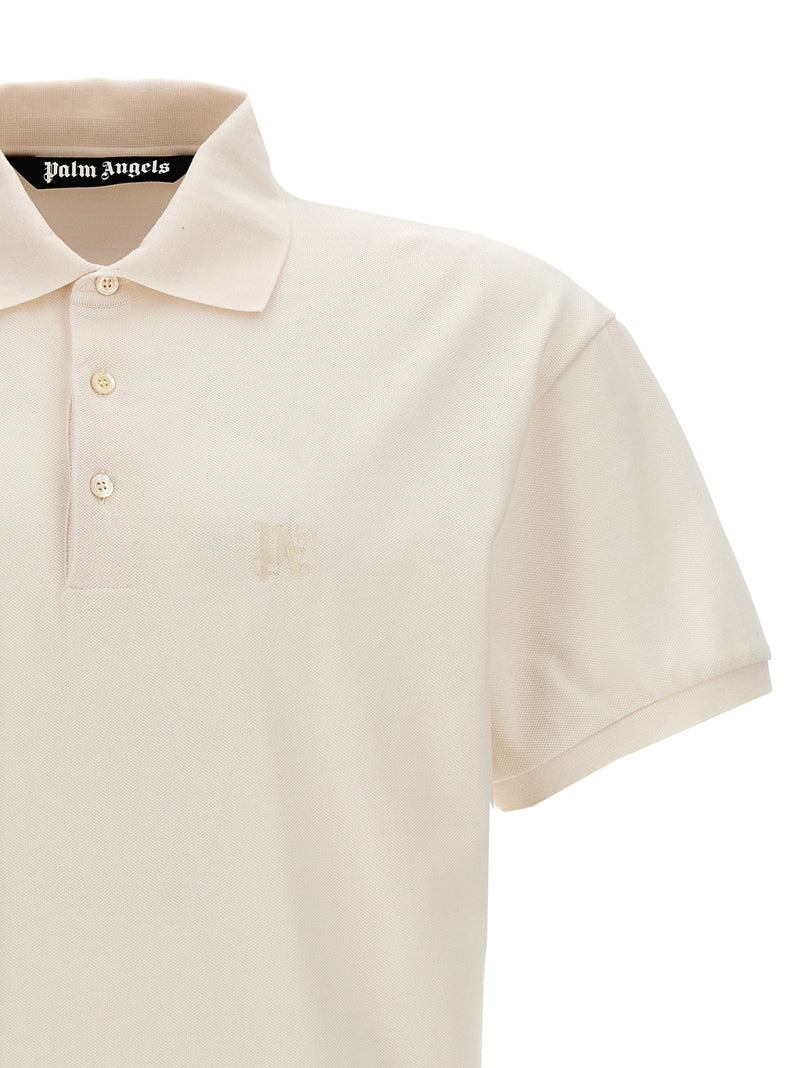 Palm Angels White Polyester Polo Shirt - Stylish & Sophisticated