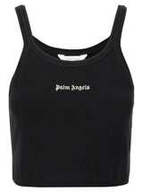 Palm Angels Bicolor Cotton Sport Bra - White/Black