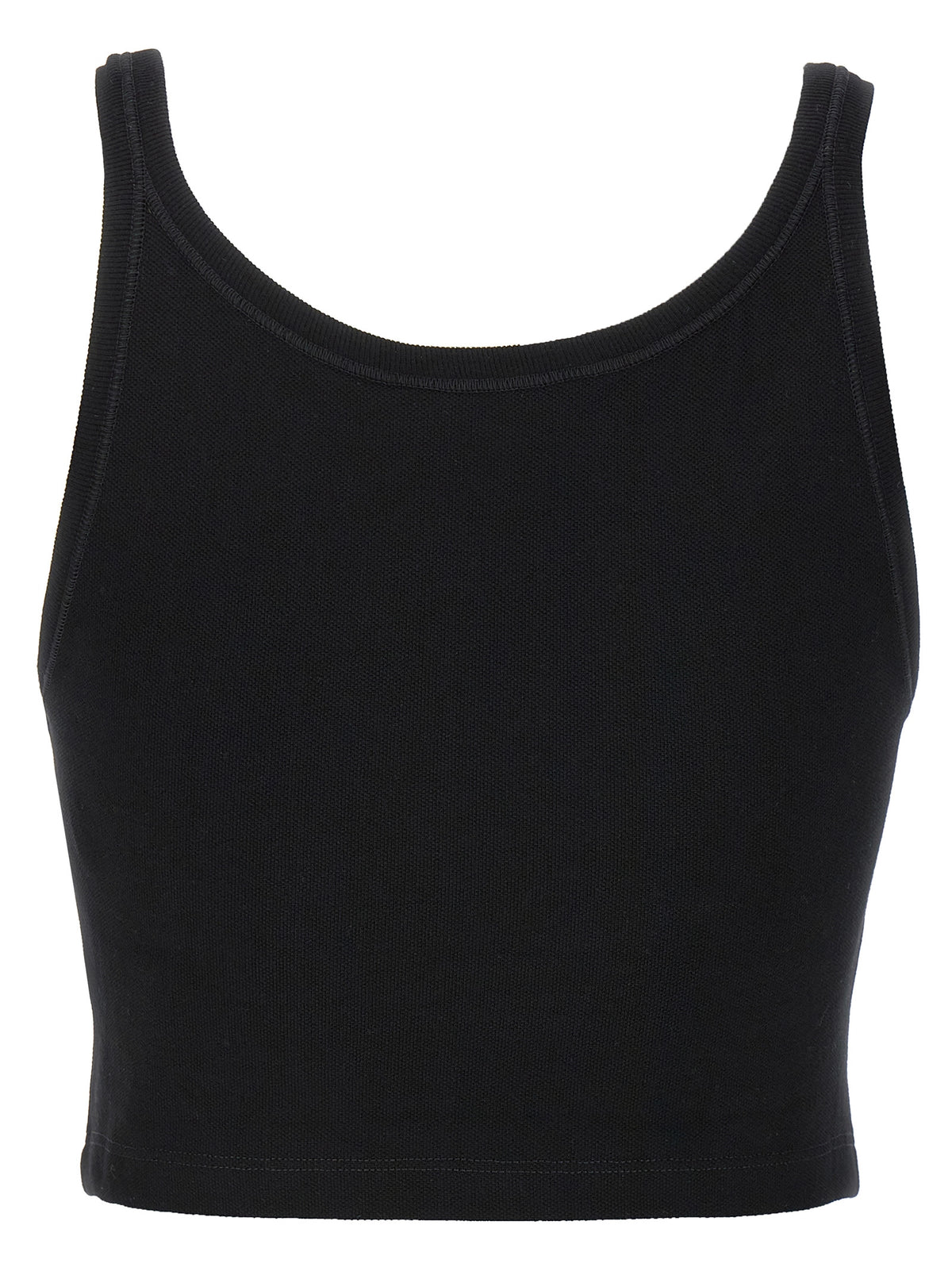 Palm Angels Bicolor Cotton Sport Bra - White/Black
