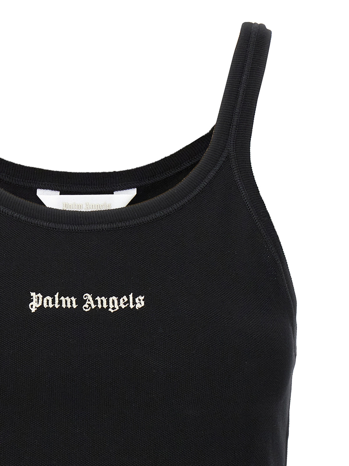Palm Angels Bicolor Cotton Sport Bra - White/Black