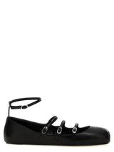 Alexander McQueen Black Calfskin Ballet Flats for Women
