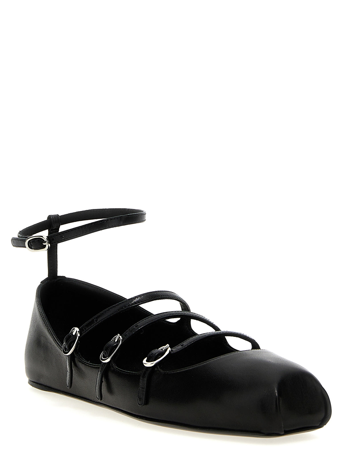 Alexander McQueen Black Calfskin Ballet Flats for Women
