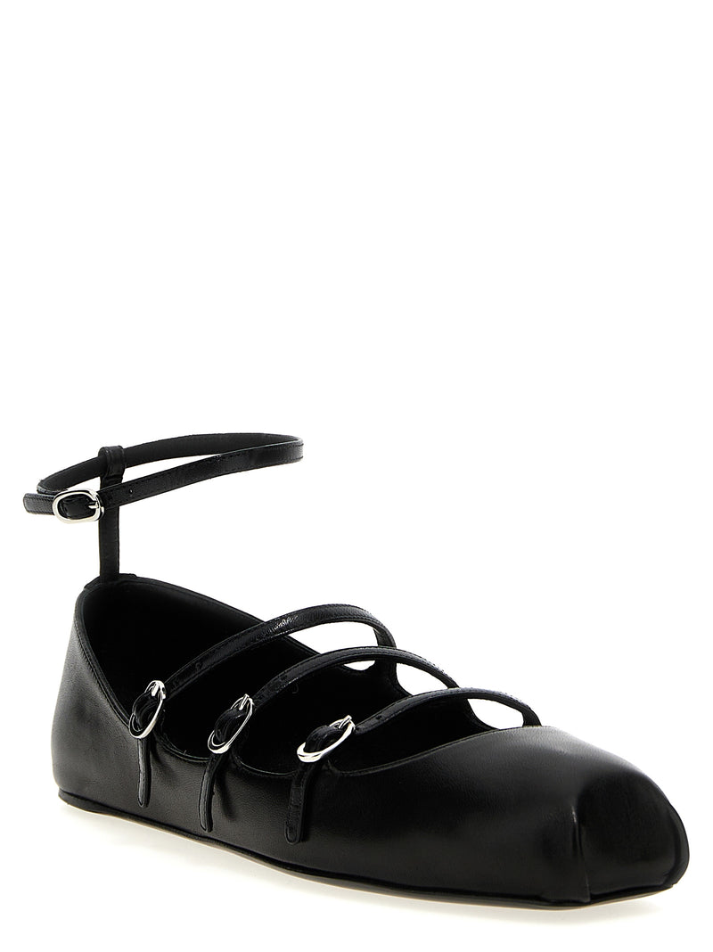 Alexander McQueen Black Calfskin Ballet Flats for Women