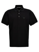 Palm Angels Black Polyester Polo Shirt