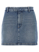 Armarium Lula Blue Cotton Long Skirt for Women