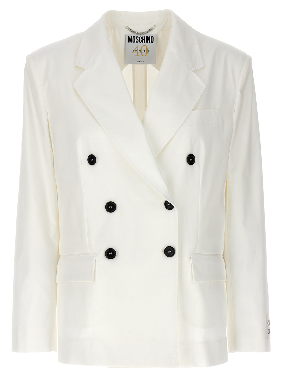 Moschino White Cotton Blazer for Women