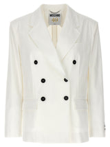 Moschino White Cotton Blazer for Women