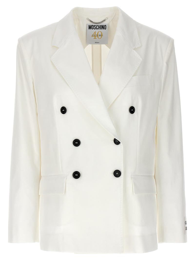 Moschino White Cotton Blazer for Women