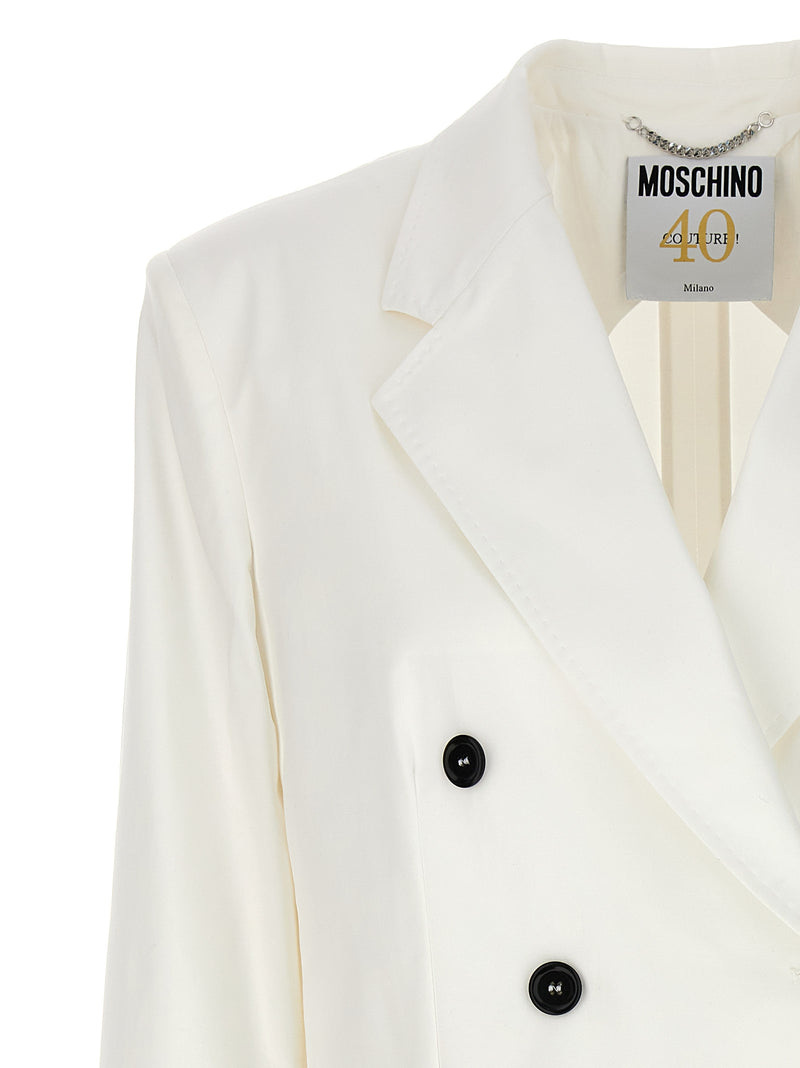 Moschino White Cotton Blazer for Women