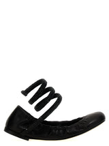 RENE CAOVILLA Black Lamb Leather Cleo Ballet Flats