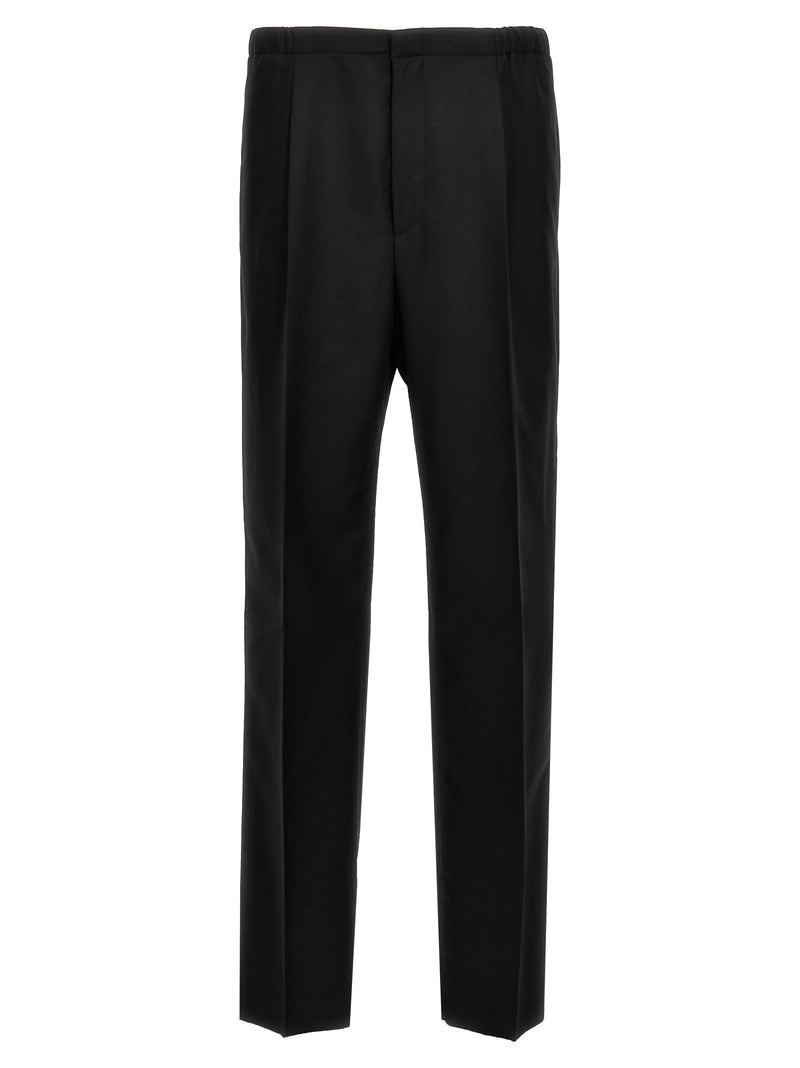 Fendi Black Virgin Wool Dress Pants for Men