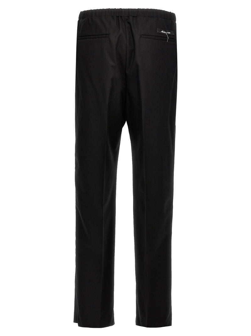 Fendi Black Virgin Wool Dress Pants for Men
