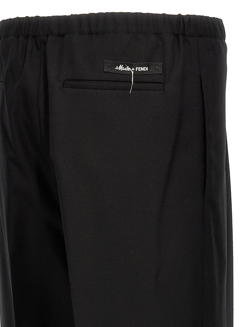 Fendi Black Virgin Wool Dress Pants for Men