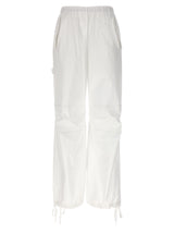 NUDE White Cotton Cargo Pants for Women